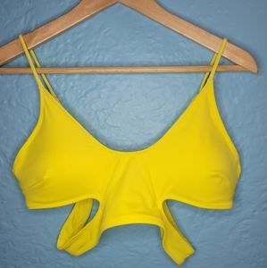 H&M Cutout YELLOW Swim Suit Top Sz. 14/L